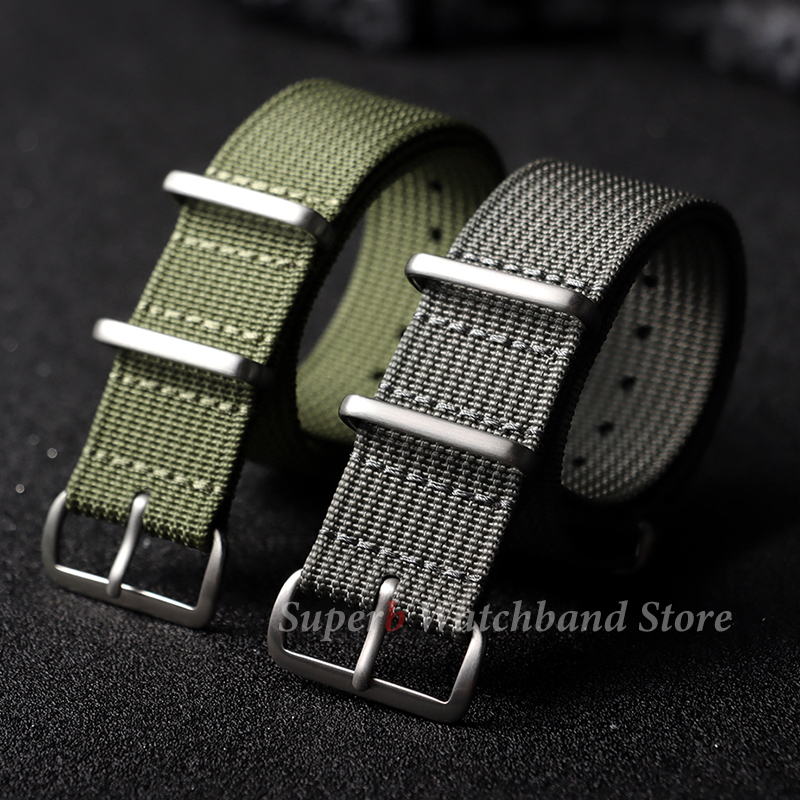 Nato Strap Nylon - 18mm 19mm 20mm 22mm Yeni Nervürlü