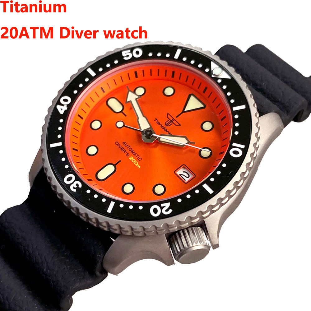 Rubber Strap Diver - Tandorio 41mm Titanyum NH35 Erkek Saati