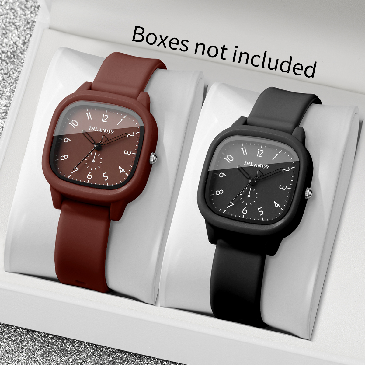 Silicone Band Women - 2 adet/takım moda kare arapça kadran