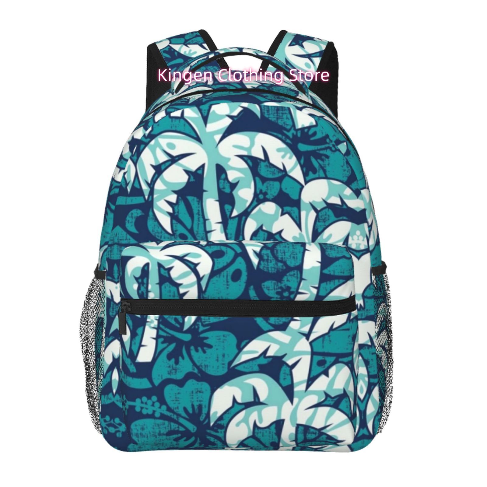 Tropic Strap Vintage - Teal Vintage Palm Tropikal Desenli Seyahat
