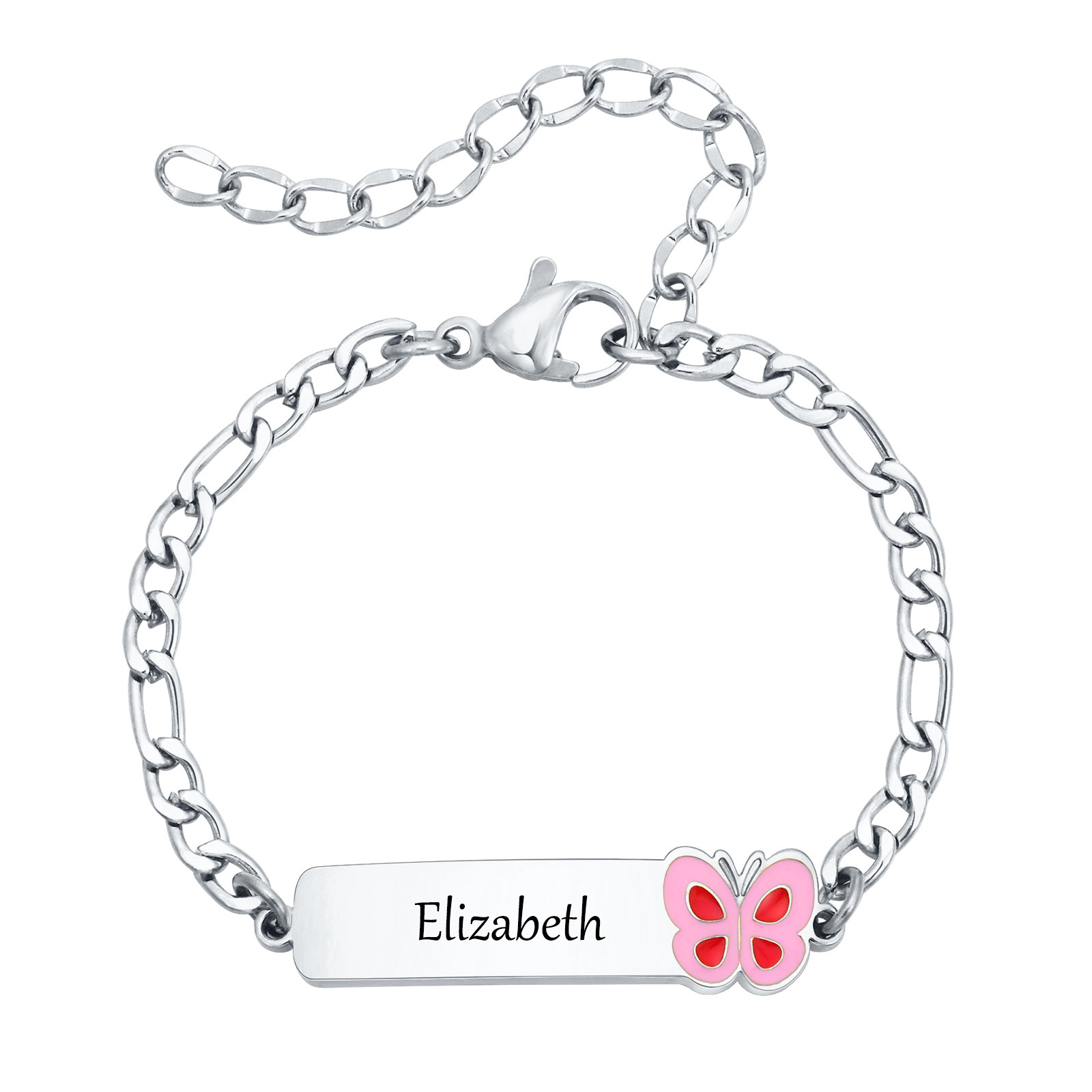 Butterfly Clasp Deployant - Vnox kişiselleştirilmiş vaftiz hediye kız erkek,