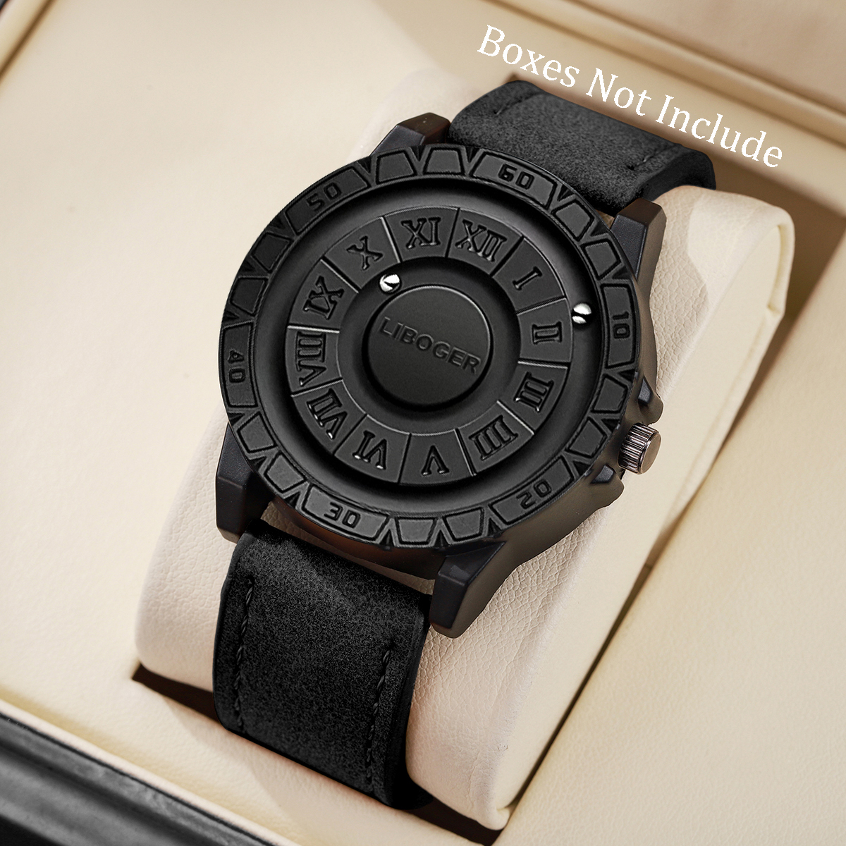 Leather Watch Band Men - Lüks Manyetik Süspansiyon Erkekler İş Saatleri