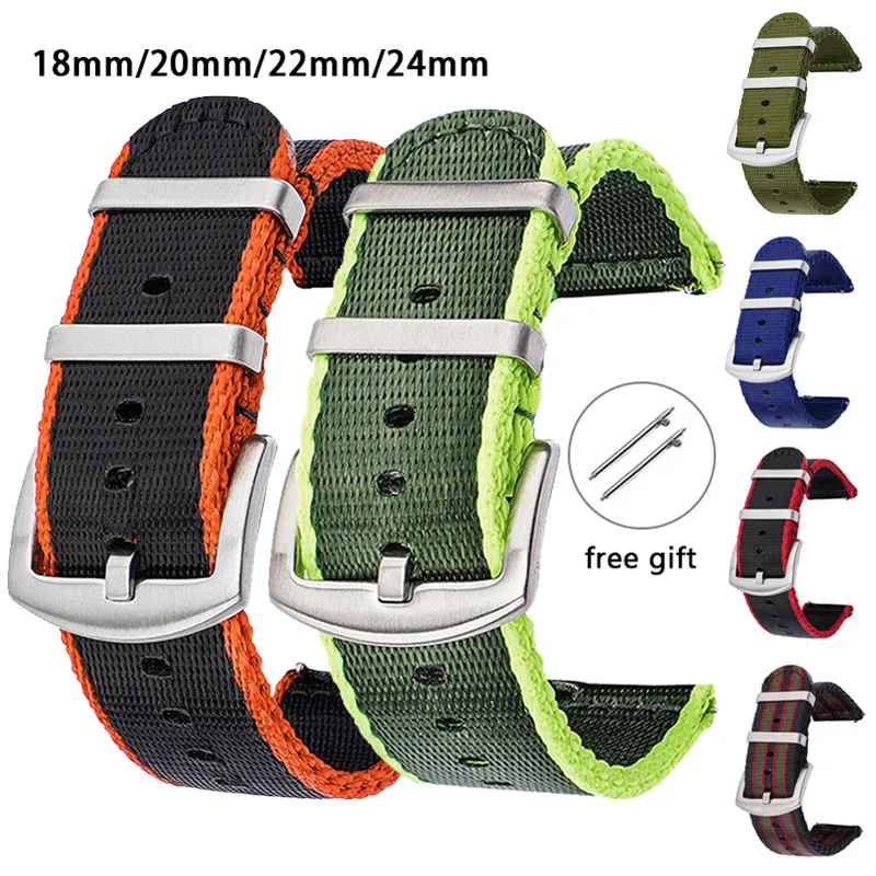 Canvas Strap Watch - 18/20/22/24mm naylon kayış erkek kadın spor