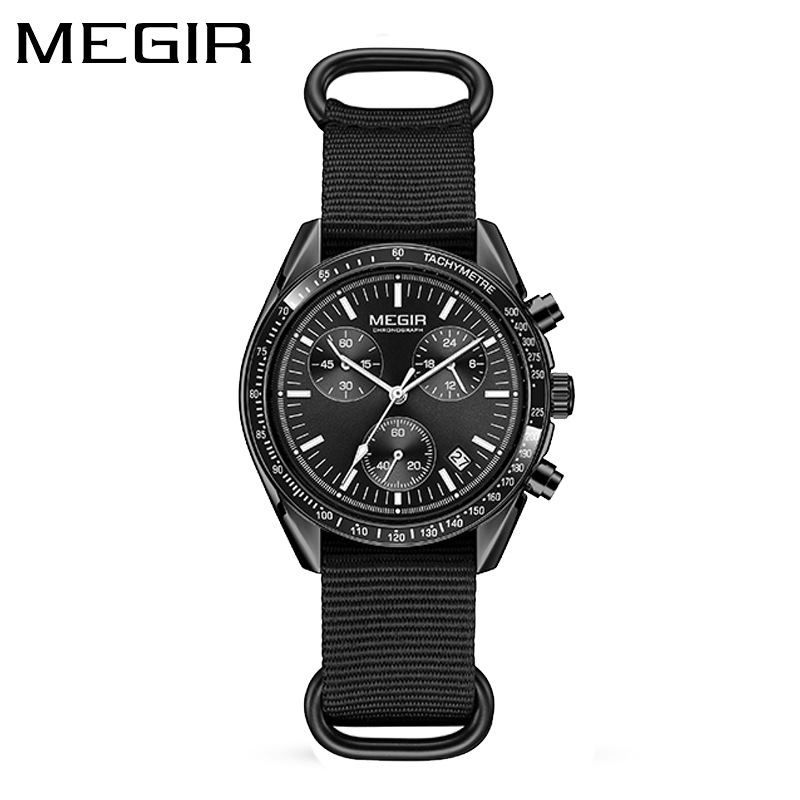 Canvas Strap Watch - MEGIR 2247 Yeni Lüks Erkek Saati