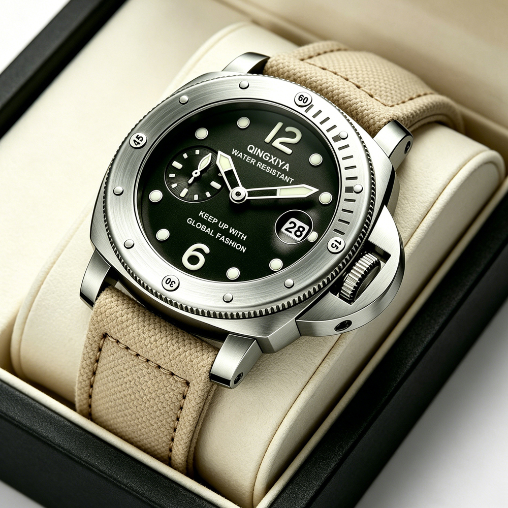 Canvas Strap Watch - QINGXIYA Spor Kanvas Kayış Erkek kuvars