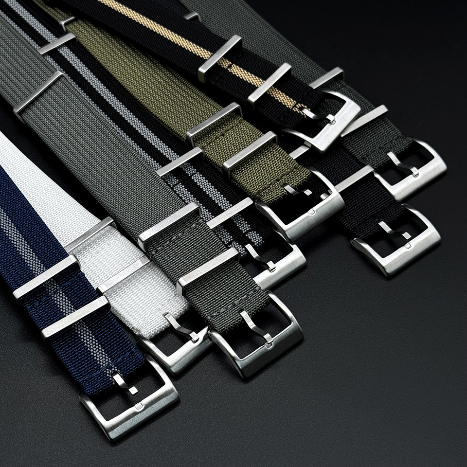 Nato Strap Nylon - Ordu Bond Siyah Beyaz Gri renkli