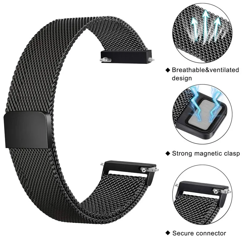 Milanese Loop Magnetic - Garmin öncüsü için manyetik döngü kayışı