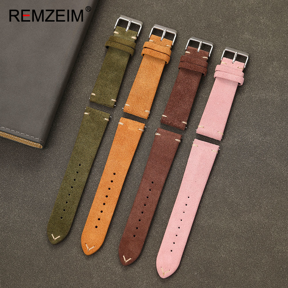 Suede Strap Watch - Unisex Süet Deri Saat Kayışı 18mm