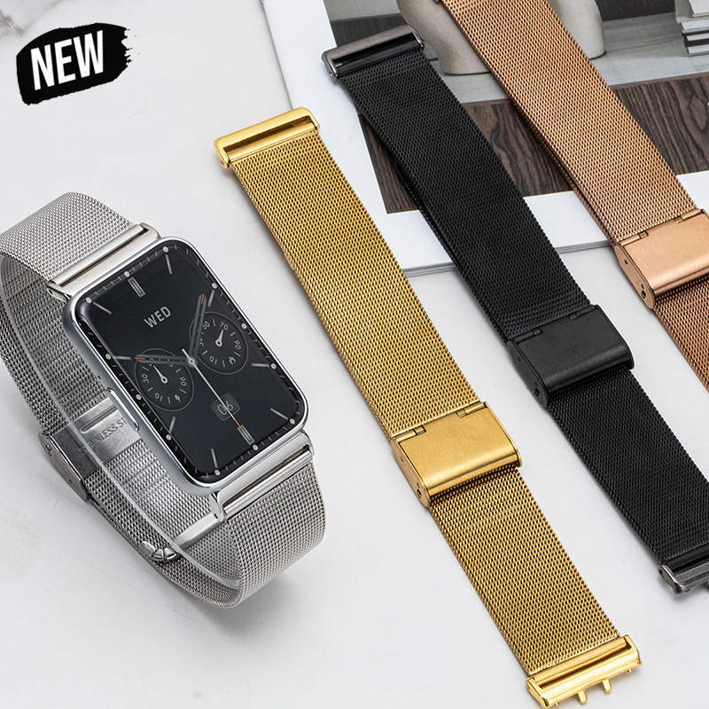 Mesh Strap Metal - Samsung galaxy watch fit 3 için