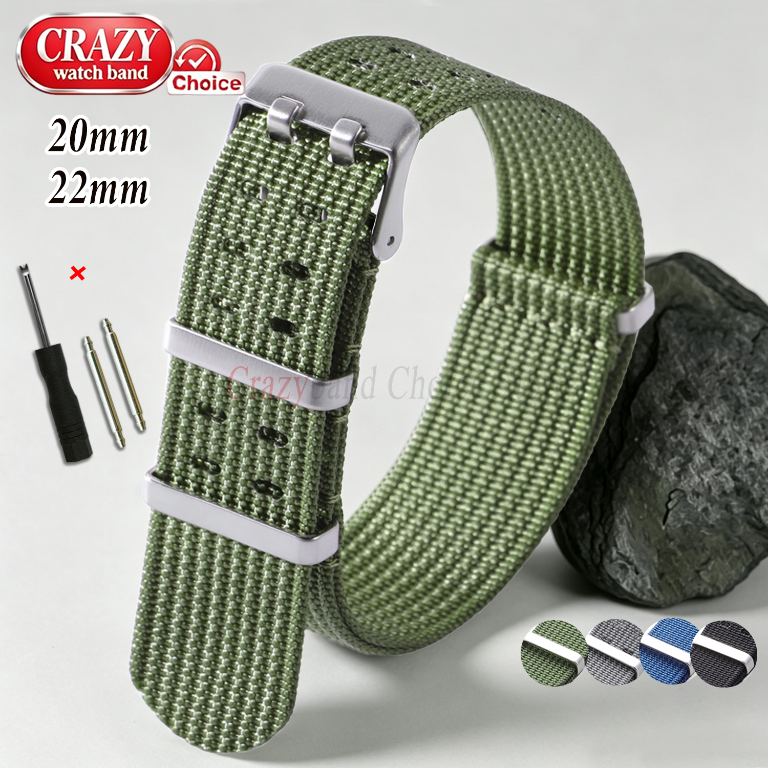 Canvas Strap Watch - Yüksek Kaliteli Naylon Hamilton Haki Askeri