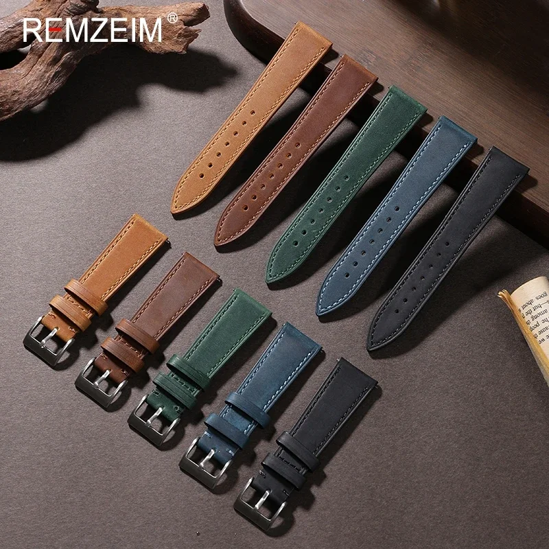 Nato Strap Nylon - Çılgın at tutuşunu deri izle Strap18mm