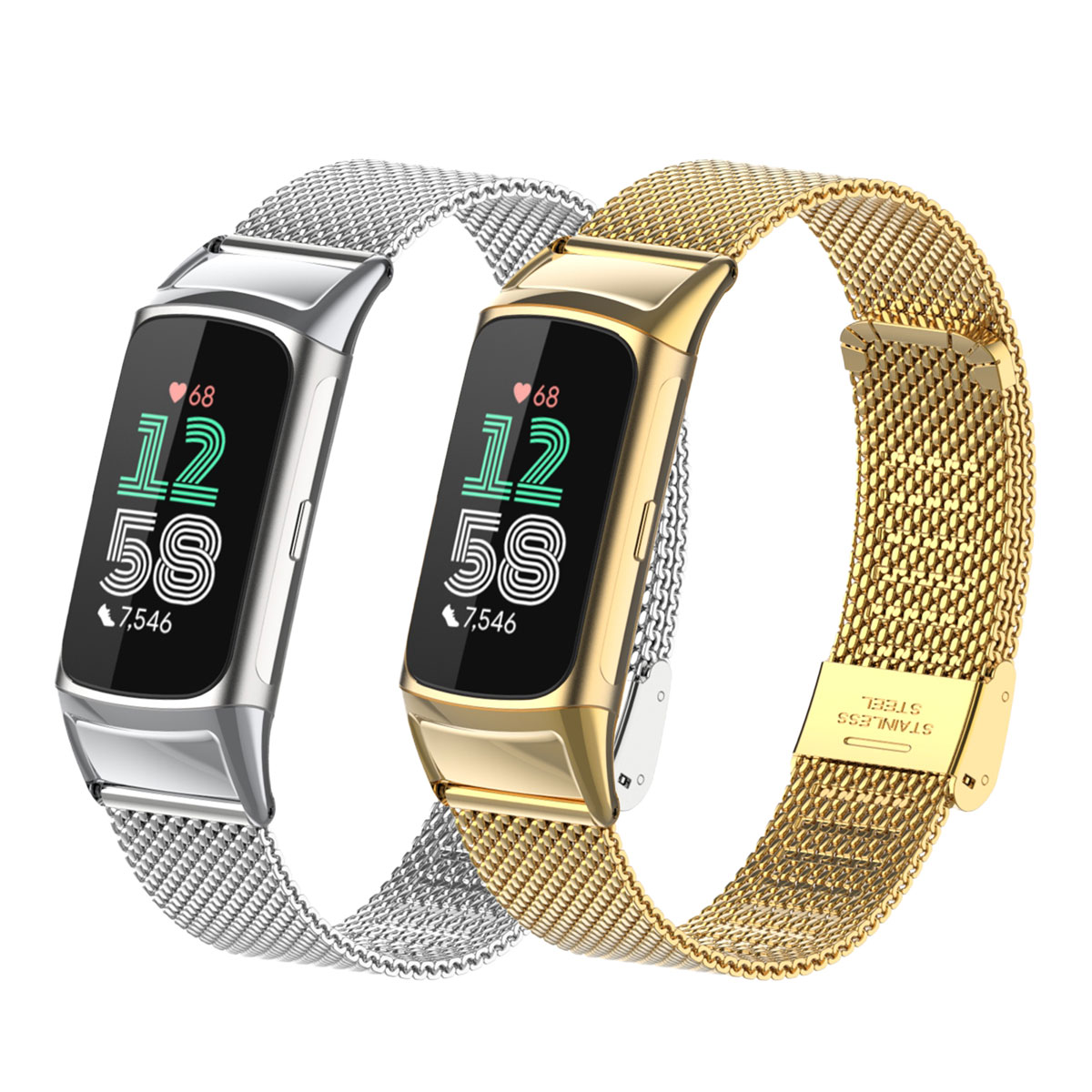 Mesh Strap Metal - Fitbit Charge 5/6 Paslanmaz Çelik Hasır
