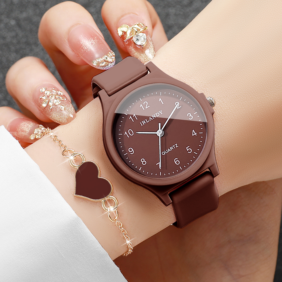 Silicone Band Women - 2 adet moda arapça kadran kadın