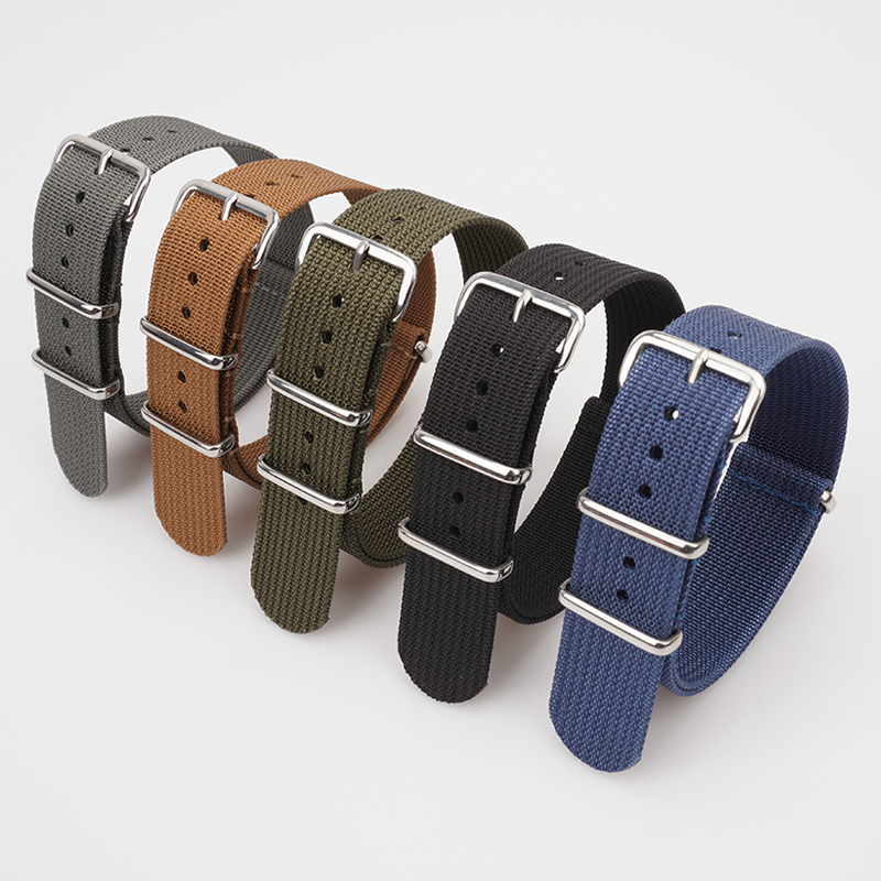 Nato Strap Nylon - Nervürlü Naylon Kayış Seiko Askeri Balistik