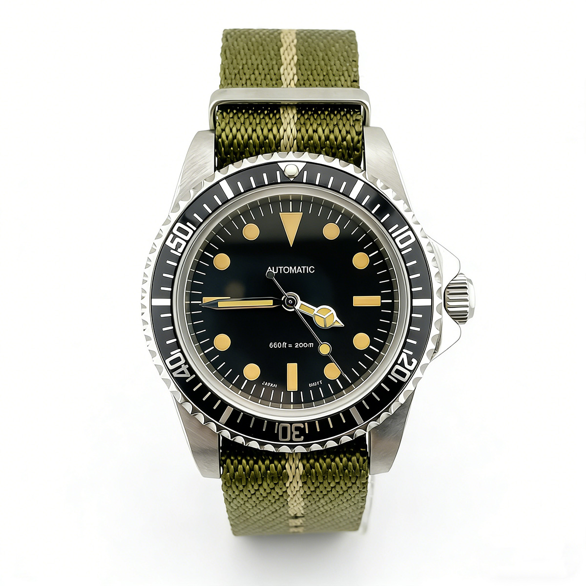 Tropic Strap Vintage - 39.5mm Dalgıç Retro saat safir cam