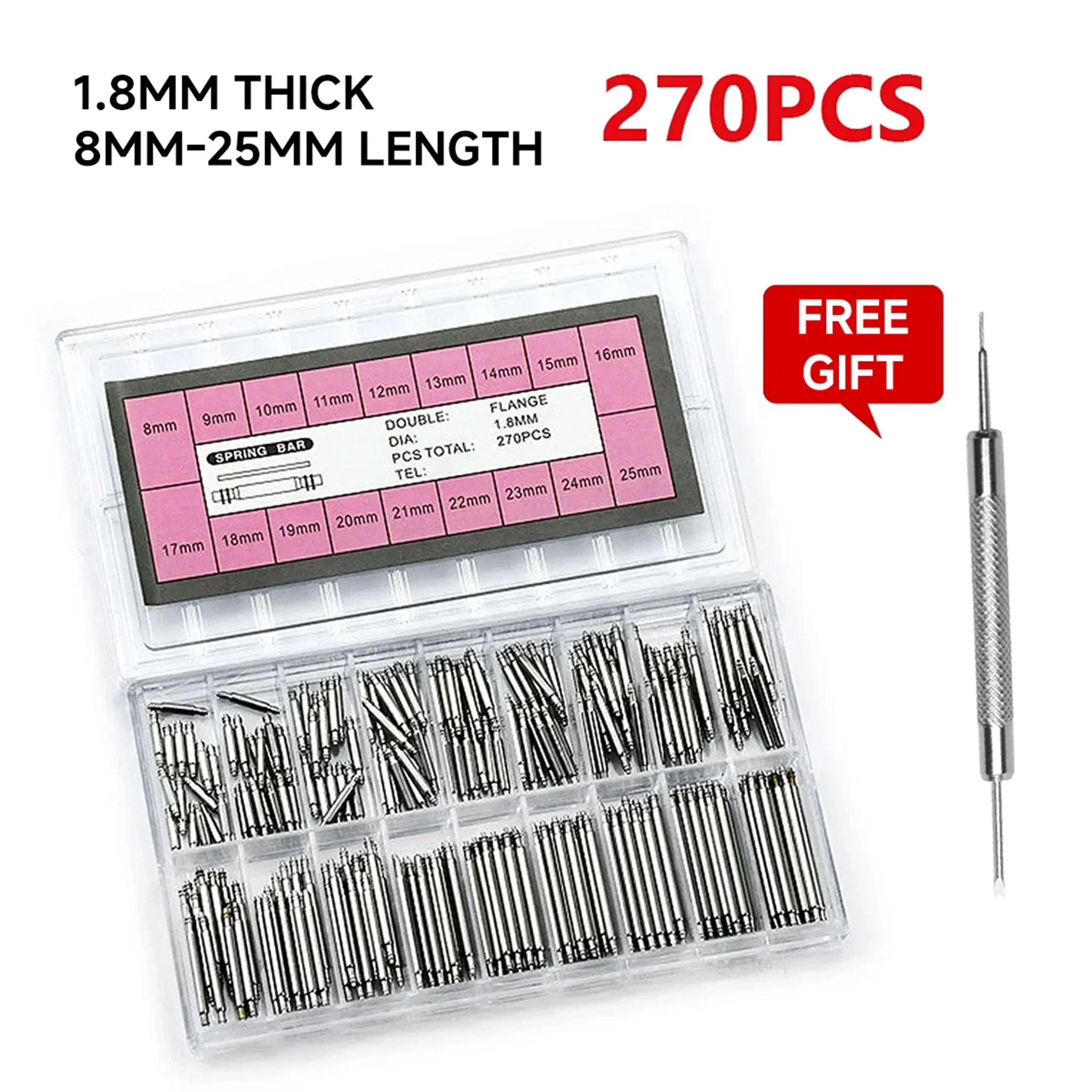 270 adet/takım Paslanmaz Çelik - Spring Bar Tool Set incelemesi ve fiyatı