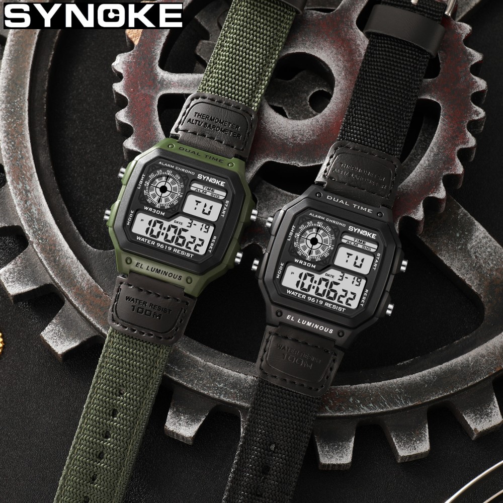 Synoke Açık Askeri dijital saa - Canvas Strap Watch incelemesi ve fiyatı