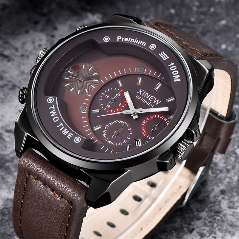 Orijinal XINEW Marka Erkek Saa - Leather Watch Band Men incelemesi ve fiyatı