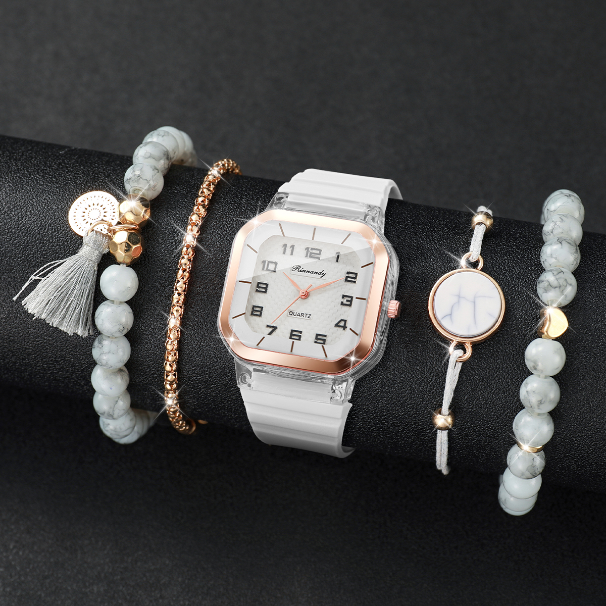 5 adet moda kare kadranlı kadı - Silicone Band Women incelemesi ve fiyatı