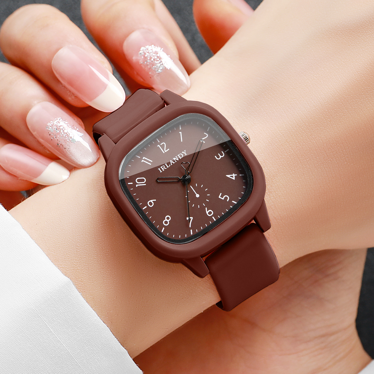 2 adet/takım moda kare arapça  - Silicone Band Women incelemesi ve fiyatı