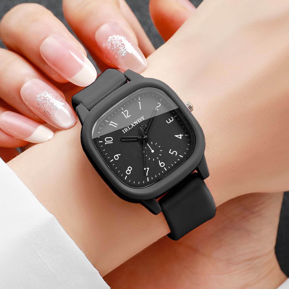 2 adet/takım moda kare arapça  - Silicone Band Women incelemesi ve fiyatı