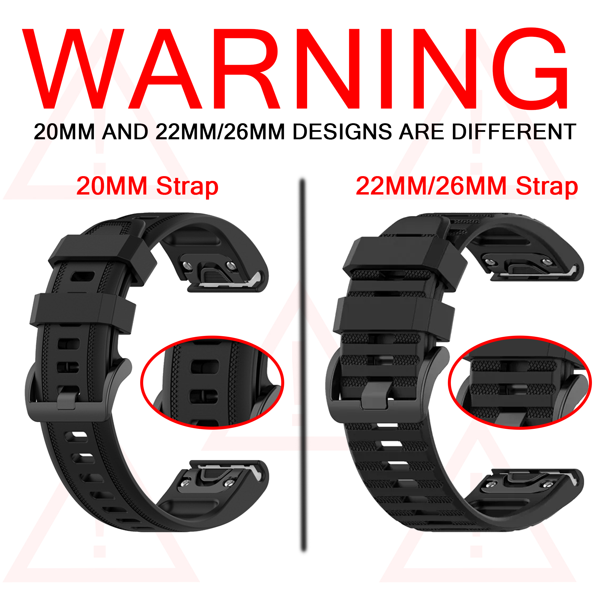 QuickFit 26mm 20mm 22mm Garmin - Silicone Watch Band 22Mm incelemesi ve fiyatı