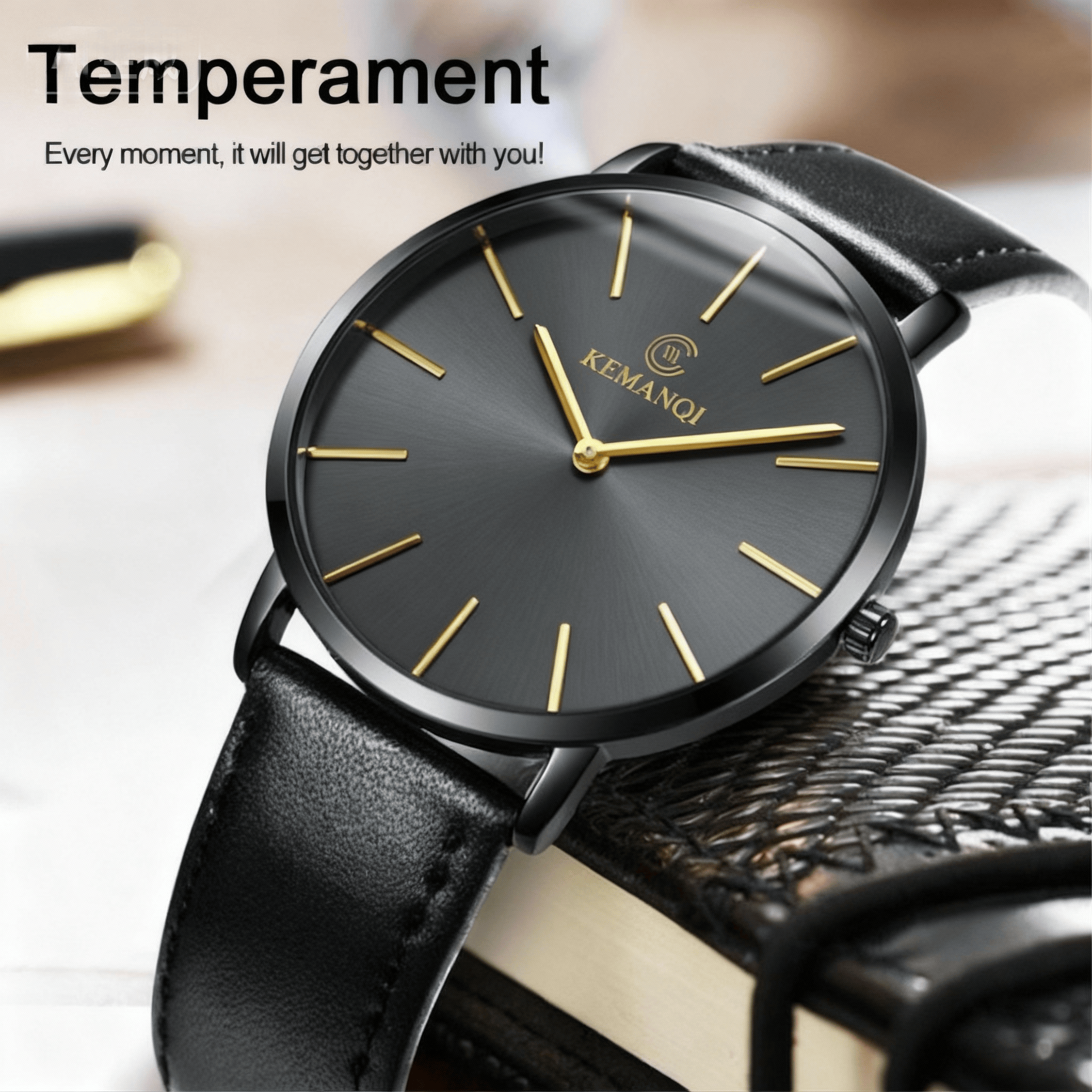 Moda Ultra İnce Erkek Kuvars K - Leather Watch Band Men incelemesi ve fiyatı