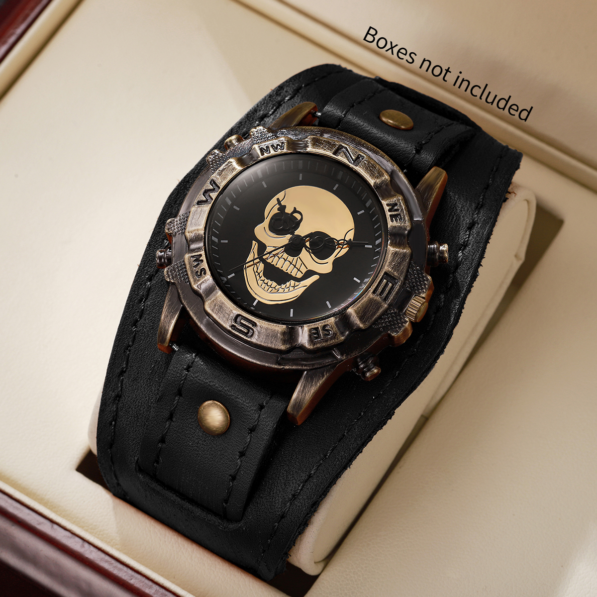 Vintage Kafatası Erkek Izle Ge - Leather Watch Band Men incelemesi ve fiyatı