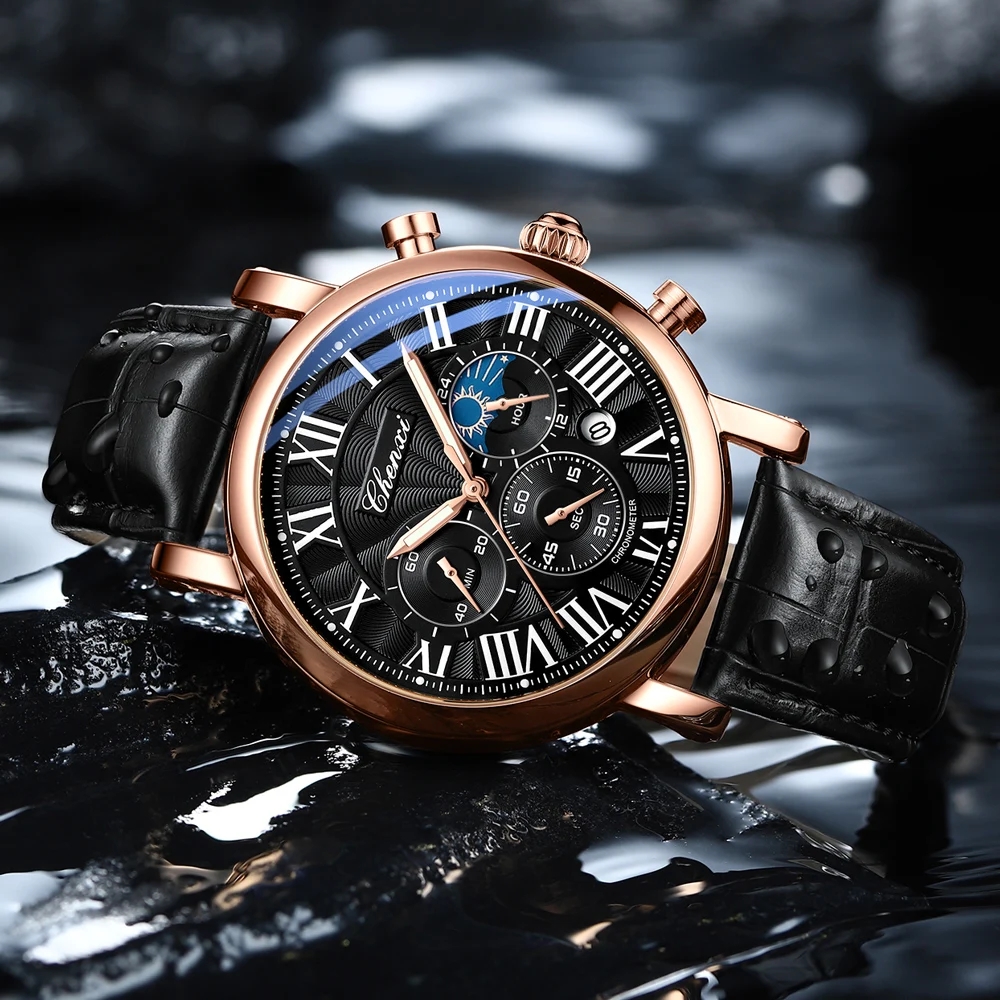 CHENXI 973 Erkekler Kuvars İzl - Leather Watch Band Men incelemesi ve fiyatı
