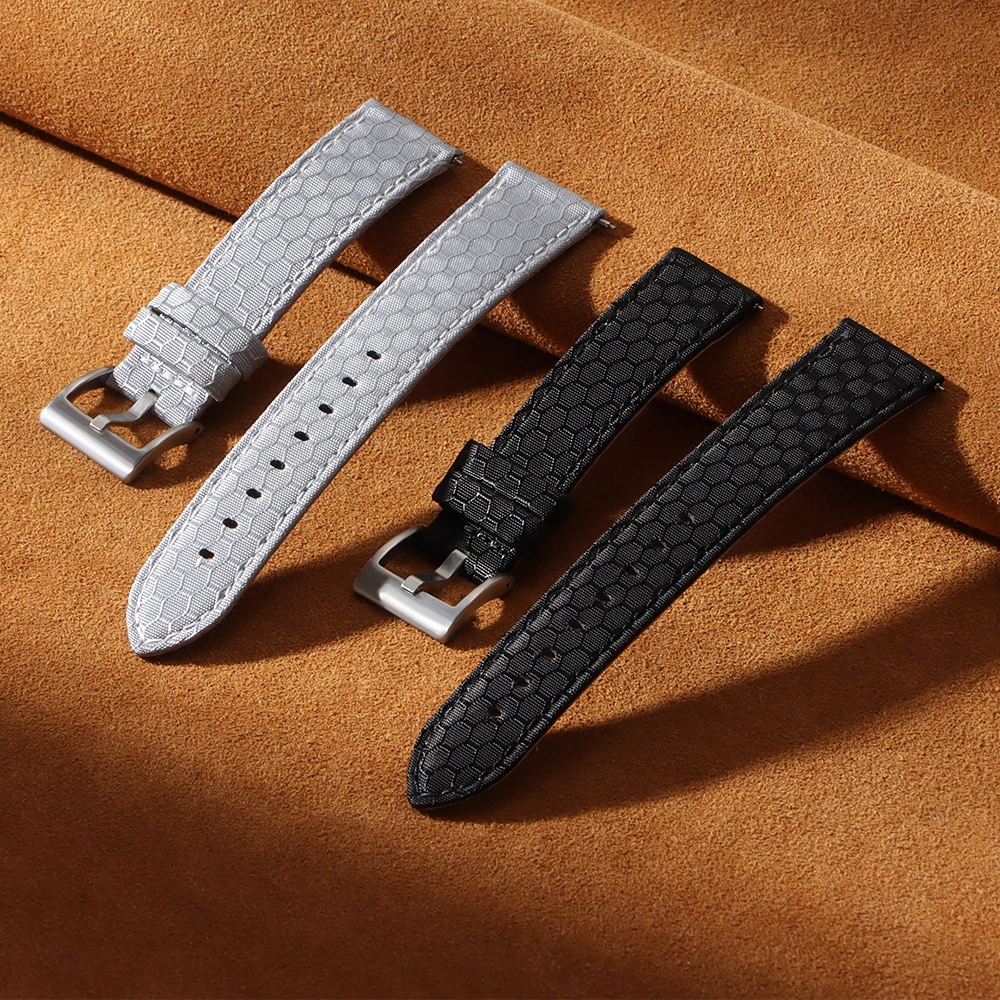 20mm 22mm Pürüzsüz Hakiki Nayl - Perlon Strap Woven incelemesi ve fiyatı