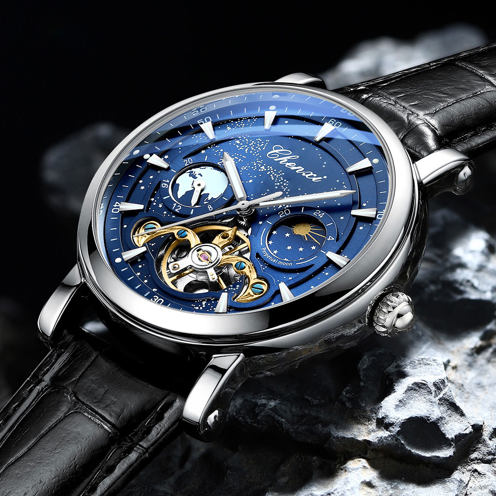 CHENXI Yeni erkek Otomatik Saa - Leather Watch Band Men incelemesi ve fiyatı