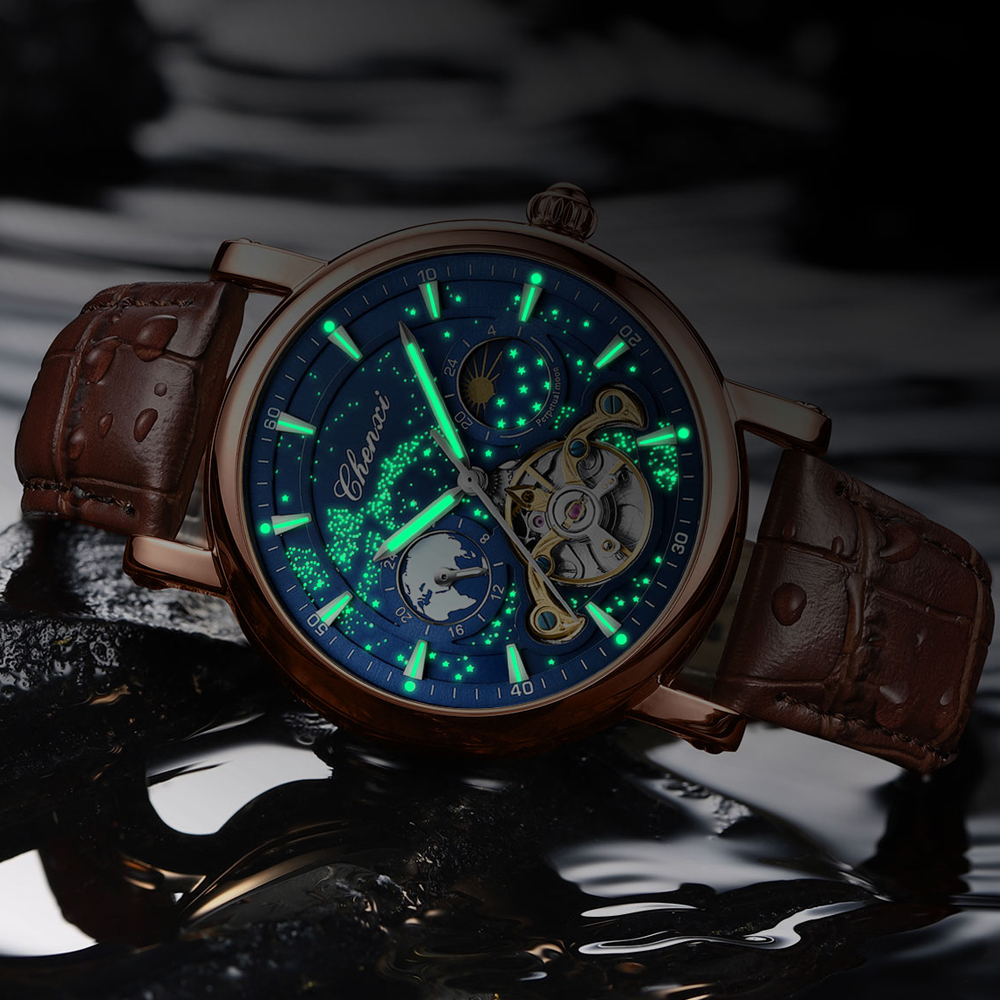 CHENXI Yeni erkek Otomatik Saa - Leather Watch Band Men incelemesi ve fiyatı