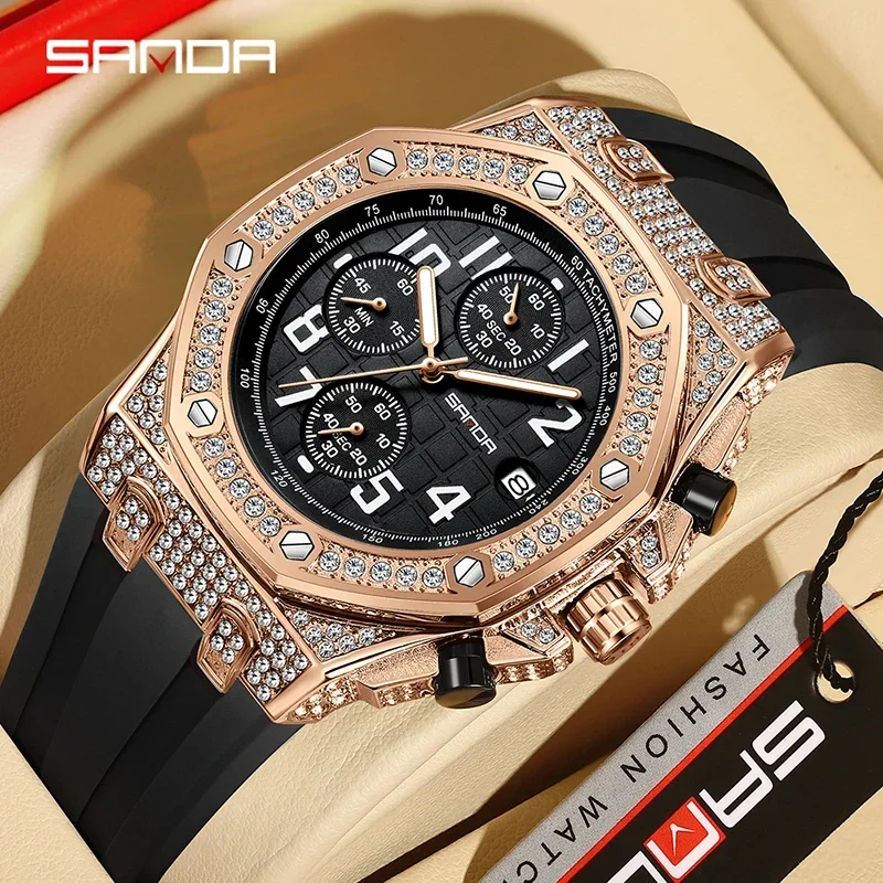 SANDA 7026 erkek Quartz saat m - Rubber Strap Diver incelemesi ve fiyatı