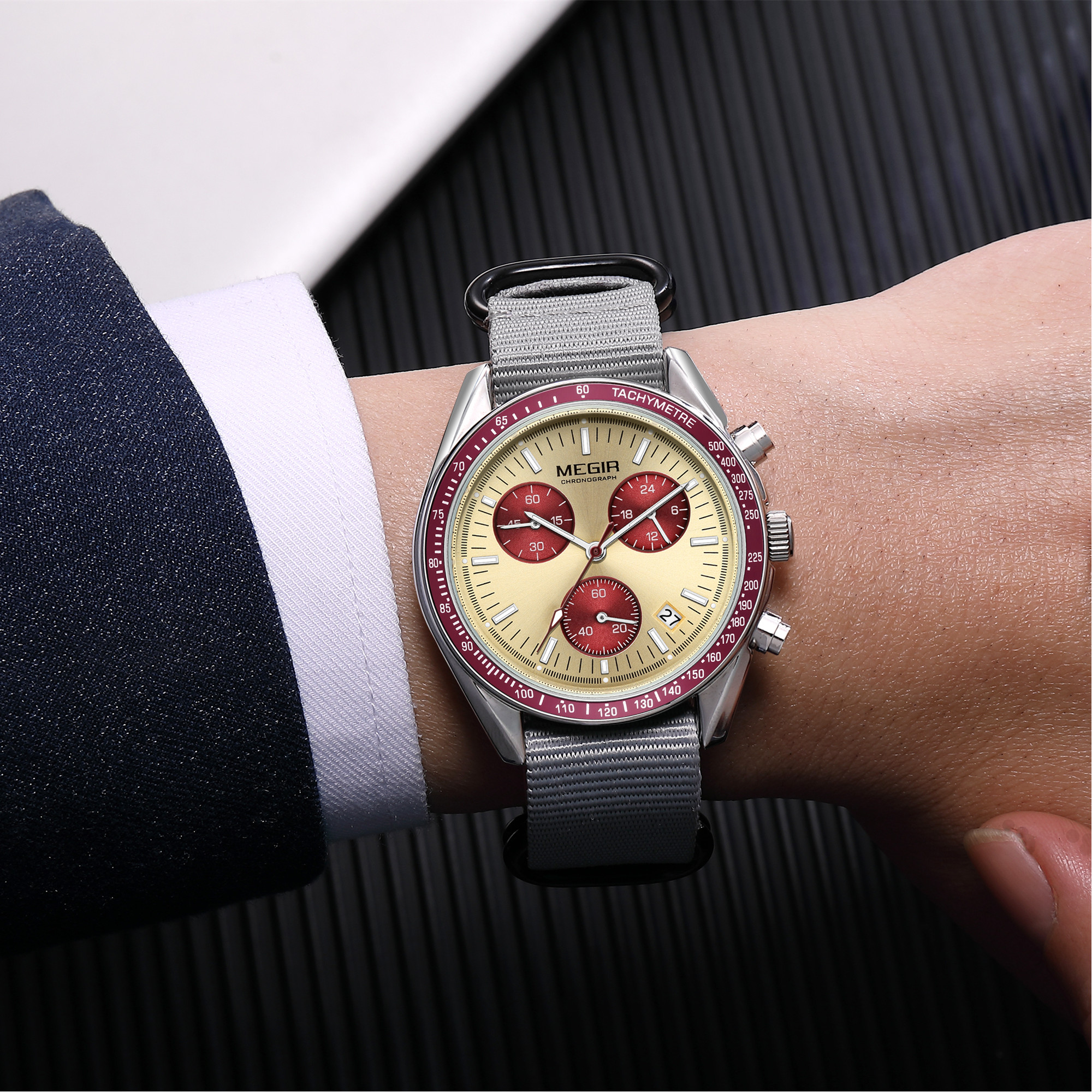 MEGIR Kronograf Kanvas Kayış E - Canvas Strap Watch incelemesi ve fiyatı