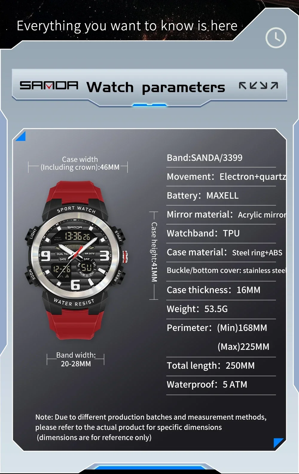 SANDA Çok Fonksiyonlu Erkek Sa - Rubber Strap Diver incelemesi ve fiyatı